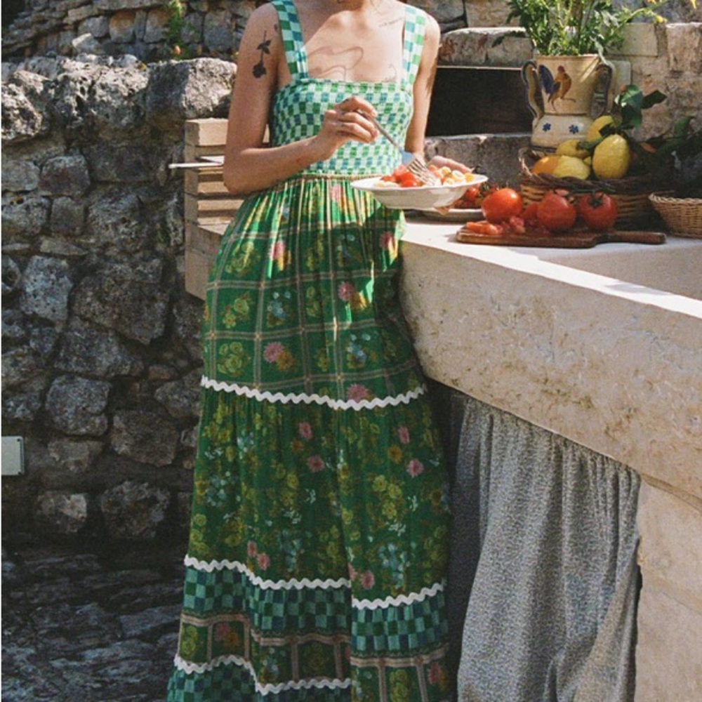 SPELL Flora Strappy Maxi Dress NWT